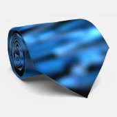 Psychedelic Neon Blue Brainwaves Necktie Stropdas (Opgerold)