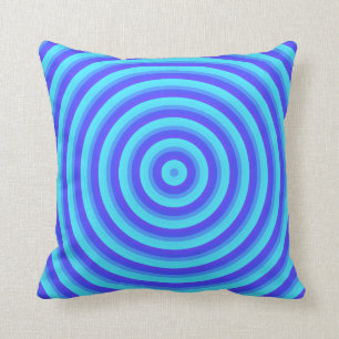 Psychedelic Neon Blue Circles Kussen