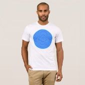 Psychedelic Neon Blue Circles T-shirt (Voorkant volledig)