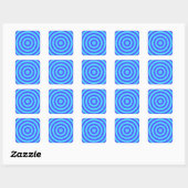 Psychedelic Neon Blue Circles Vierkante Sticker (Vel)