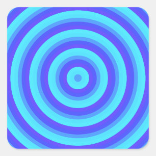 Psychedelic Neon Blue Circles Vierkante Sticker