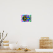 Psychedelic Neon Fractal Poster (Keuken)