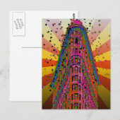 Psychedelic NYC - Bovenkant van het Flatiron-gebou Briefkaart (Voorkant / Achterkant)