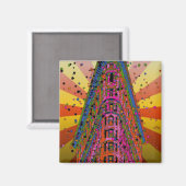 Psychedelic NYC - Bovenkant van het Flatiron-gebou Magneet (Voorkant / Achterkant)