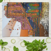 Psychedelic NYC: Brooklyn Bridge #1 Theedoek (Gevouwen)