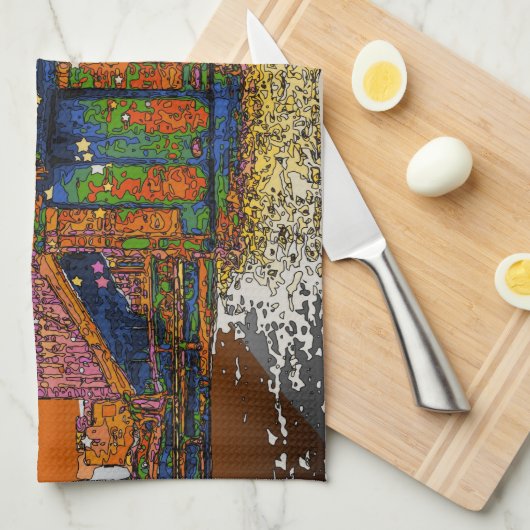 Psychedelic NYC: Brooklyn Bridge #1 Theedoek (Quarter Fold)