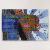 Psychedelic NYC: Brooklyn Bridge #2 Legpuzzel (Horizontaal)