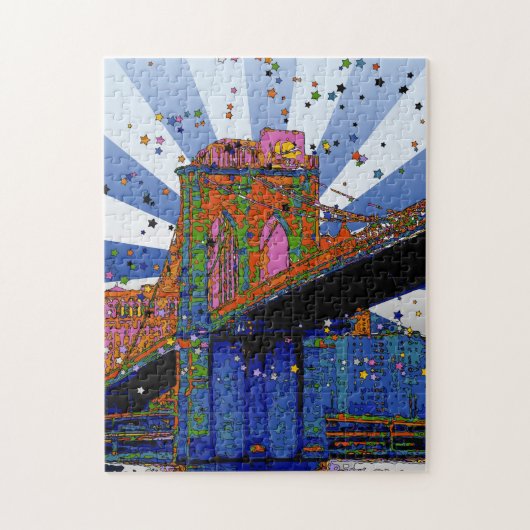 Psychedelic NYC: Brooklyn Bridge #2 Legpuzzel (Verticaal)