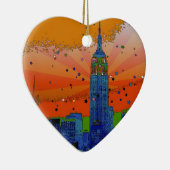 Psychedelic NYC: Empire State Building #3 Keramisch Ornament (Rechts)