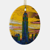 Psychedelic NYC: Empire State Building B4 Keramisch Ornament (Rechts)