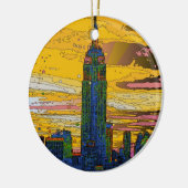 Psychedelic NYC: Empire State Building B4 Keramisch Ornament (Links)