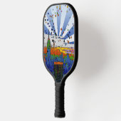 Psychedelic NYC: ESB Wide Skyline Uitzicht Pickleball Paddle (Links)