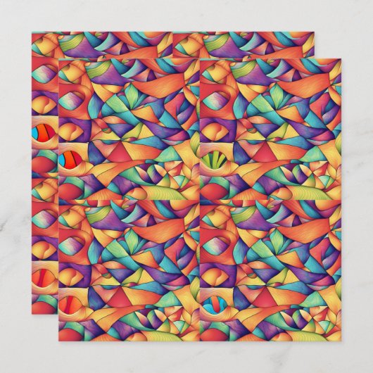 Psychedelic Ocean Feestdagenkaart (Voorkant / Achterkant)