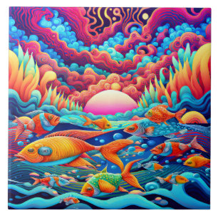 Psychedelic Ocean Tegeltje