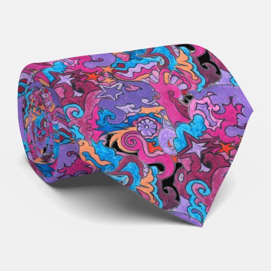 Psychedelic Octopus Stropdas (Opgerold)