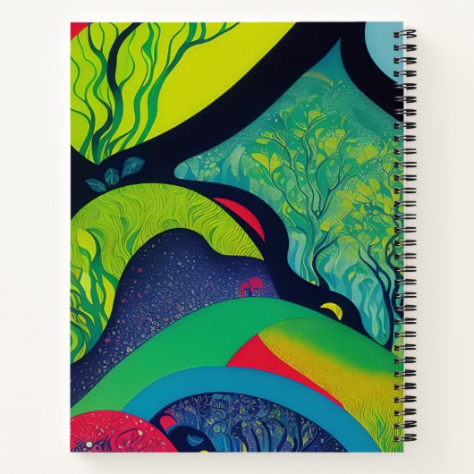 Psychedelic Oerwoud Fantasy Notitieboek (Achterkant)