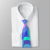 Psychedelic Orchid & Turquoise Monogram Necktie Stropdas (Gebonden)