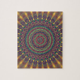 Psychedelic oval mandala legpuzzel