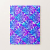 Psychedelic Paars Blue Square in Square Puzzle Legpuzzel (Verticaal)
