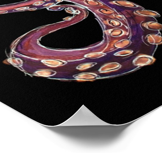 Psychedelic Paars Deep Zee Kraken Poster (Hoek)