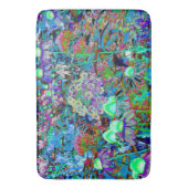 Psychedelic Paars en Lime Green Garden Flowers Badmat (Voorkant Verticaal)