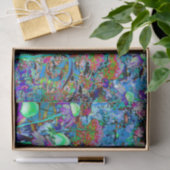 Psychedelic Paars en Lime Green Garden Flowers Tissuepapier (Geschenk)