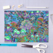 Psychedelic Paars en Lime Green Garden Flowers Tissuepapier (Craft)