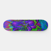 Psychedelic Paars en Lime Green Lily Flower Skateboard (Horizontaal)