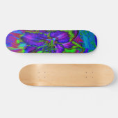 Psychedelic Paars en Lime Green Lily Flower Skateboard (Horizontaal)