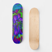 Psychedelic Paars en Lime Green Lily Flower Skateboard (Voorkant)
