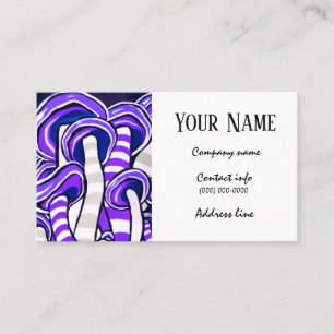 Psychedelic Paars Hippy Trippy Mushrooms Boho Visitekaartje