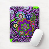 Psychedelic Paars Paisley Mousepad Muismat (Met muis)