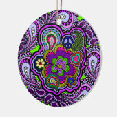 Psychedelic Paars Paisley Ornament (Links)