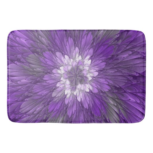 Psychedelic Paarse Flower Abstract fractal Art Badmat (Voorkant)