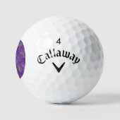 Psychedelic Paarse Flower Abstract fractal Art Golfballen (Logo)