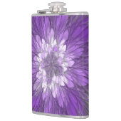 Psychedelic Paarse Flower Abstract fractal Art Heupfles (Links)