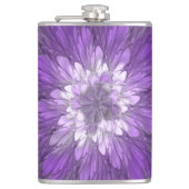 Psychedelic Paarse Flower Abstract fractal Art Heupfles (Voorkant)