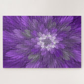 Psychedelic Paarse Flower Abstract fractal Art Legpuzzel (Horizontaal)