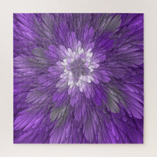 Psychedelic Paarse Flower Abstract fractal Art Legpuzzel