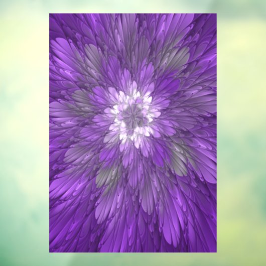 Psychedelic Paarse Flower Abstract fractal Art Raamsticker (Vel 3)