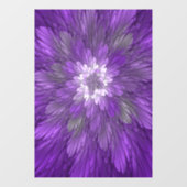 Psychedelic Paarse Flower Abstract fractal Art Raamsticker (Vel)