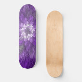 Psychedelic Paarse Flower Abstract fractal Art Skateboard (Voorkant)