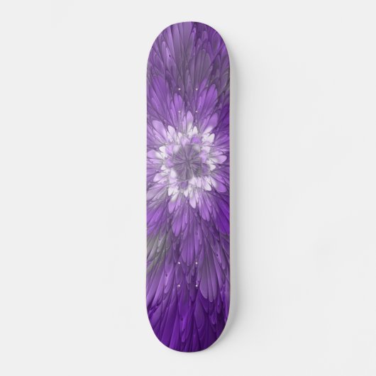 Psychedelic Paarse Flower Abstract fractal Art Skateboard (Voorkant)