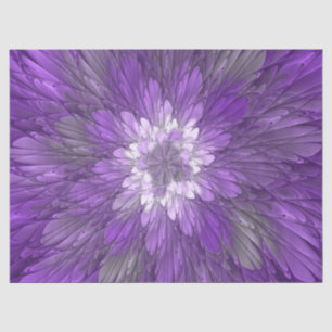 Psychedelic Paarse Flower Abstract fractal Art Tissuepapier