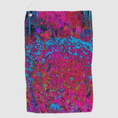 Psychedelic Paarse Lily Flower Magenta Garden Golfhanddoek (Voorkant)