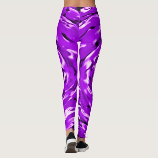 Psychedelic Paarse Tie Dye Pattern Leggings (Achterkant)