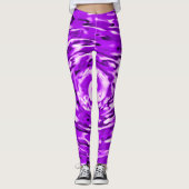 Psychedelic Paarse Tie Dye Pattern Leggings (Voorkant)
