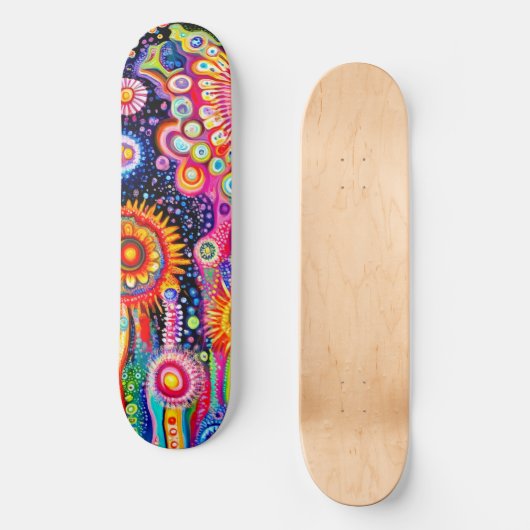 Psychedelic Pattern Skateboard (Voorkant)