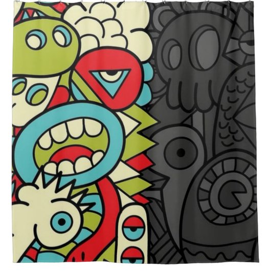 Psychedelic Patterns Douchegordijn (Voorkant)