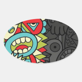 Psychedelic Patterns Ovale Sticker